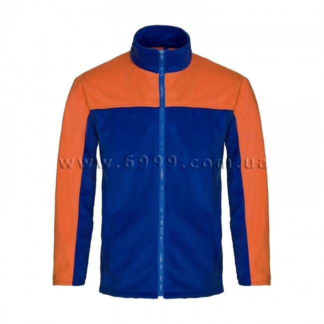 Куртка "Флис", оранжево-васильковая