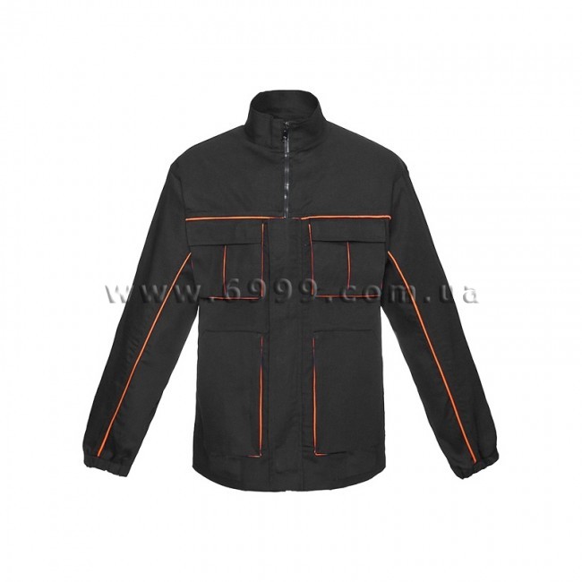 Куртка "Дизель", черная-оранж