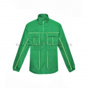 Куртка "Дизель", зеленая с лимонными вставками
