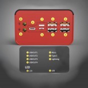 Повербанк "Red Meteorite-60", 60000 mAh, 480 W, чорний-червоний
