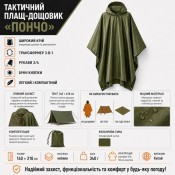 Плащ-дощовик «Пончо», хакі